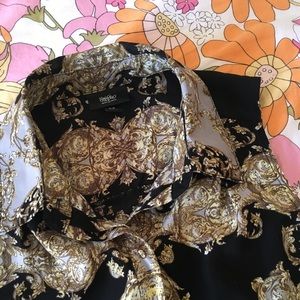 Collared baroque-print tunic